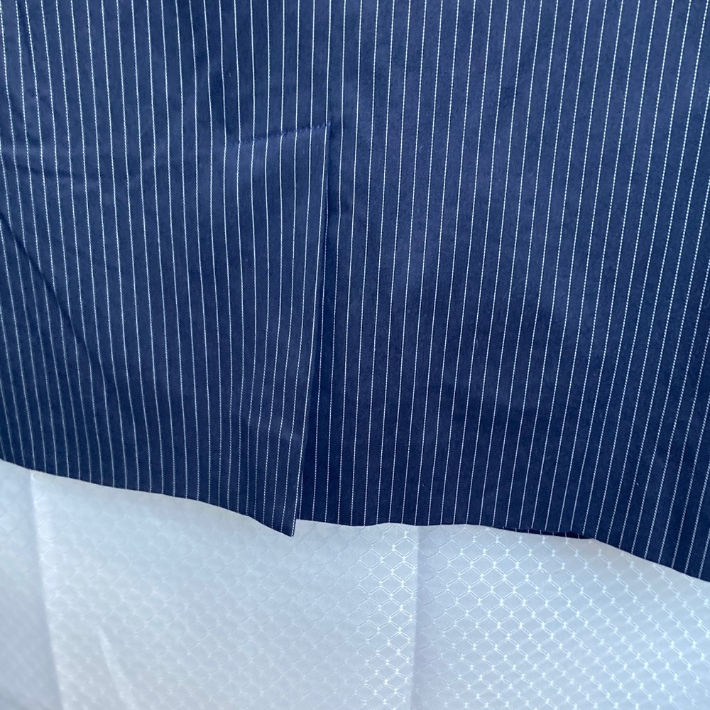 Vintage 90s The limited navy blue pin stripe blazer hidden shoulder pad - Picture 13 of 17